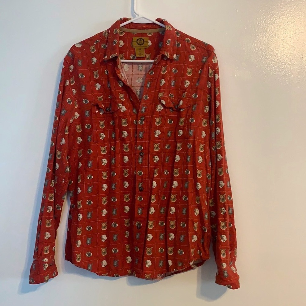 Dog Print Flannel Shirt
